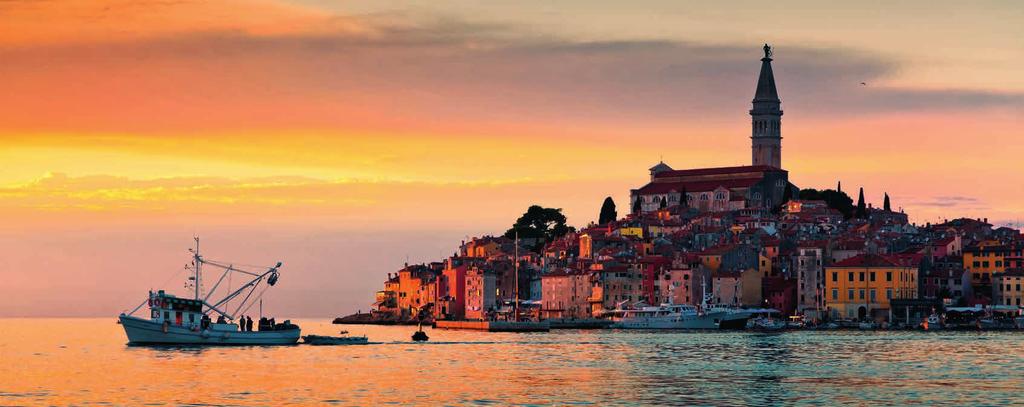 Town of Rovinj The first association is a picturesque town with a compact medieval center on a peninsula over which
