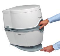 How does the Porta Potti Excellence work? IS STABILITY AN ISSUE? When stability is important, for example on a boat, Thetford offers an optional floor plate to mount your toilet to the floor.