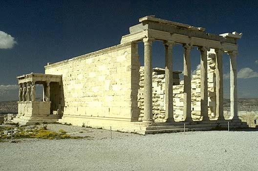 Erechtheum East Side The intact Erechtheum was extensively described by the Roman geographer Pausanias, writing a century after it had been