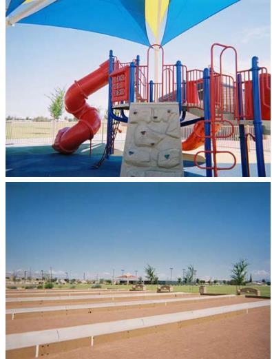 Desert Horizons Park 3750 Simmons Street 11 Acres Established: 2005 Playground unites Picnic sites Walking/ jogging track T-ball diamond Soccer field Basketball courts Tennis courts Six bocce courts