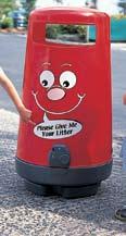 Classic Litter Bins Novelty Litter Bins COMMUNITY COMMUNITY bin holds a massive 110 litres of litter, ucing the need for frequent emptying. Zinc-coated steel liner or moulded plastic liner. Key-lock.