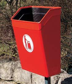 Wall & Post Mounting Litter Bins SUPER TRIMLINE 50HSL (with hood and slam-lock) This top of the range model has a 50 litre removable bin and a curved hood to protect contents from the elements.