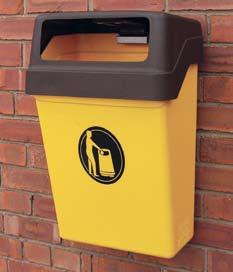 Bin Bin hood MID GREY PIVOT-ACTION BIN RELEASE AND LOCKING OPERATION Wall & Post Mounting Litter Bins Body Body Hood Bin Brown (contains recycled SUPER TRIMLINE 50 This open-topped model has a 50