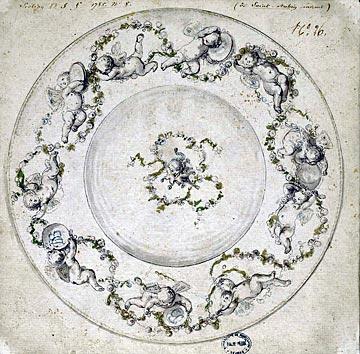 Plate design for Mme du Barry, c.