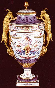 Sèvres vase with gilt-bronze mounts, 1784 A generous selection of pieces from the service was displayed