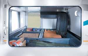 The Cabover Bunk with TV is not only a comfortable double-size bed, it s a quiet place to hang out.