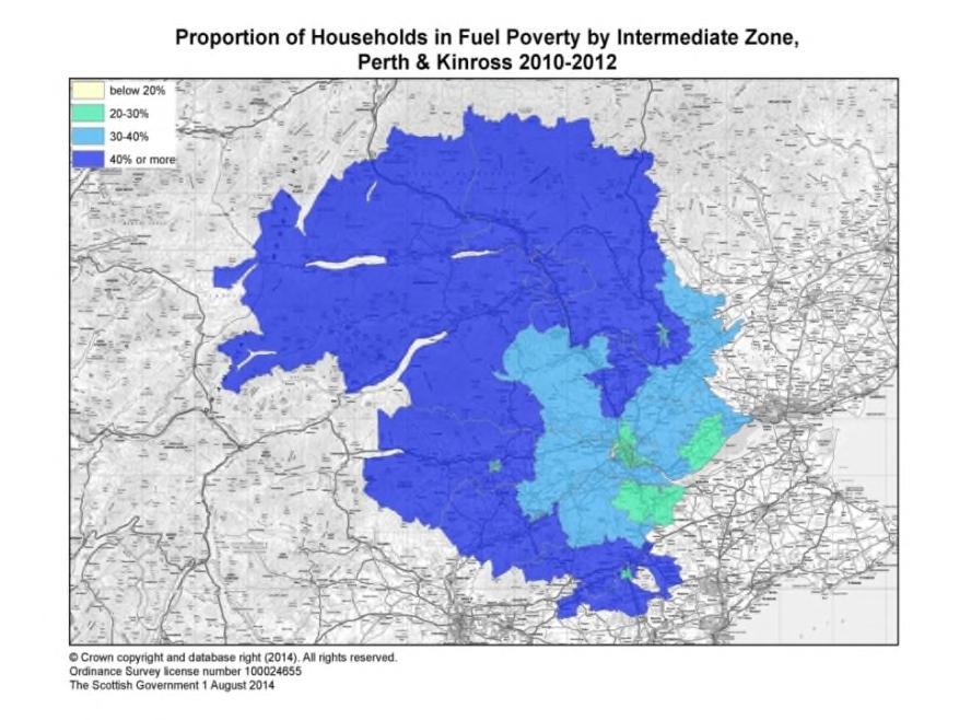 Source: the Scottish Government 2014 Table 12a: Fuel Poverty Levels in Perth and Kinross Total Households Perth and Kinross % Total Households Scottish House Condition Survey 2012-2014 Fuel Poor