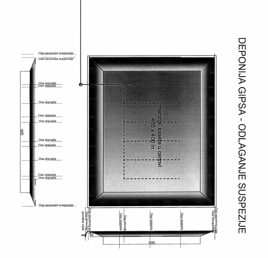 MAŠINSKI Slika 3.7-8 Kaseta za odlaganje ODG gipsa Deponovanje gipsa Na deponiji se postavljaju istakači ро obodnim nasipima pripremljene kasete.
