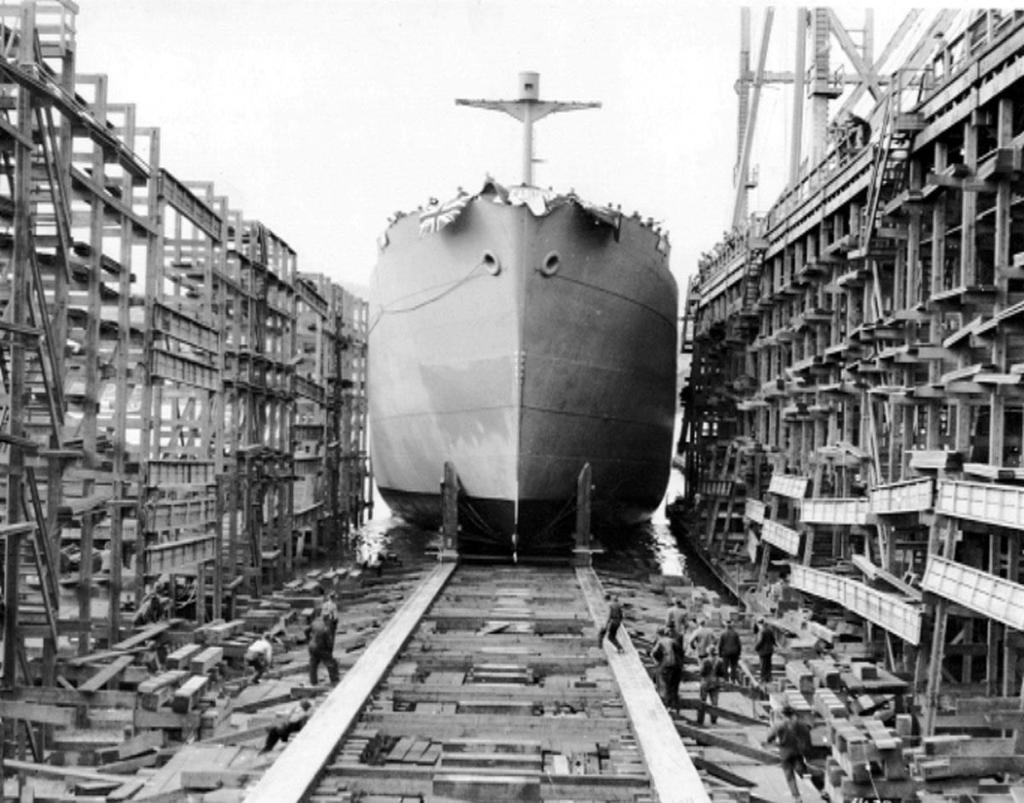 Launch of 10,000 Ton Victory (Liberty) Ship West Coast