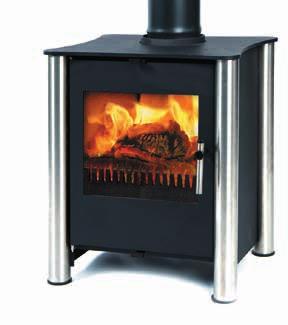 0kW (Pureheat) 84kg NO 400mm sides, 450mm top, 305mm front A contemporary stove with footprint and output suited to the British living room.