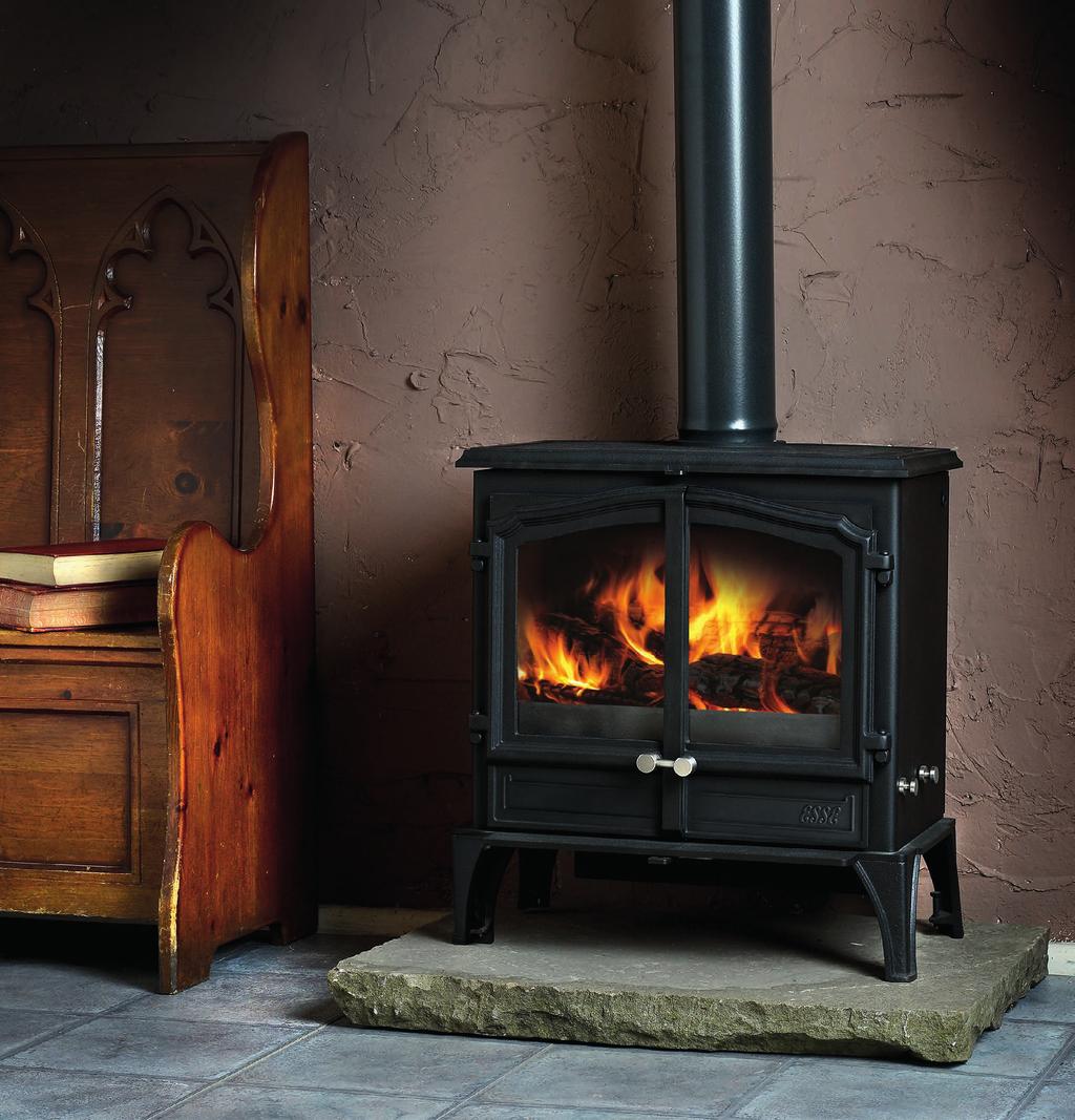 5kW (Logs) / 7.1kW (Anthracite) 99kg 400mm sides, 400mm rear, (150mm with additional heat shield), 450mm top, 305mm front All the capabilities of the 200 XK with an elegant cast iron double door.