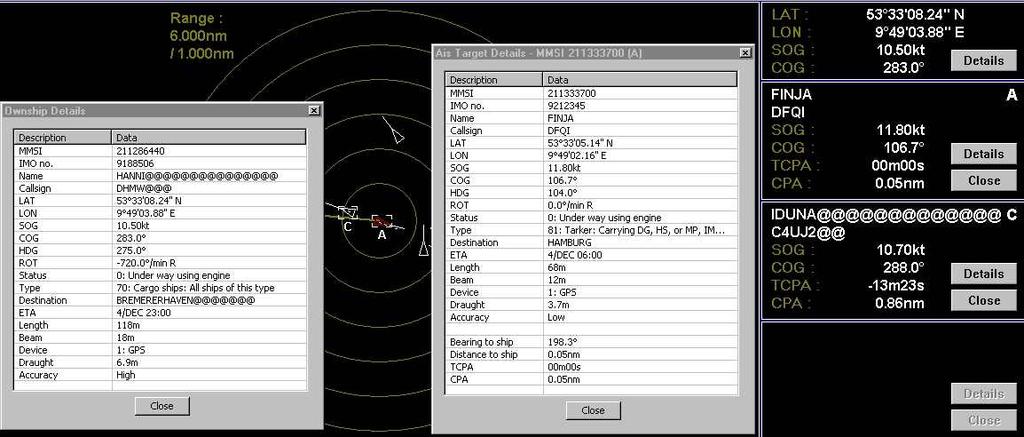 4 ANALYSIS 4.1 Radar and radio recordings of the VTS, data from the HANNI's VDR and statements from the crew Figure 13: VTS radar 062127, first alarm, 13.