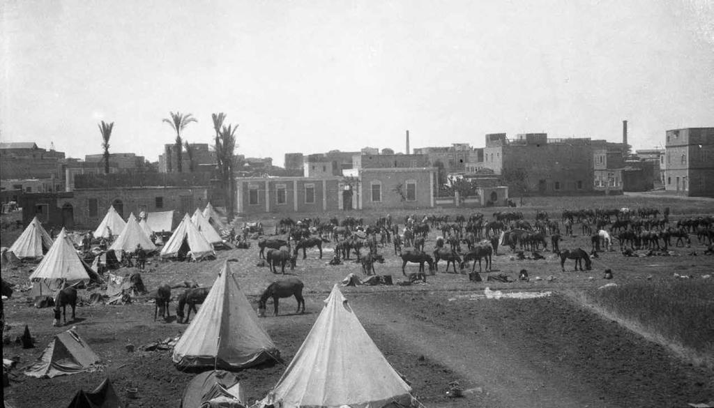 CMR camped outside Kafr el Sheikh in the Nile Delta scene of political unrest and riots in March 1919.