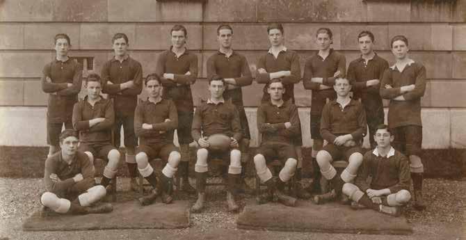 Harold Barker (standing third from the left) in the Royal Naval College First Fifteen.