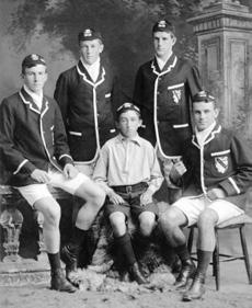 Wanganui Collegiate Rowing Four, 1907/8. John Barker is seated on the far left of the photo. a family company, Barker Bros) until it was sold to Te Iwi Moriori in 2004.