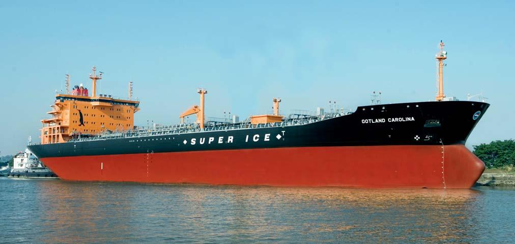 Gotland Carolina 53,200 dwt and 55,000 cbm, ice Class 1A, Super Product Chemical (IMO II) delivered in December 2006, is the first of 12 units of the Gotland class from Guangzhou Shipyard