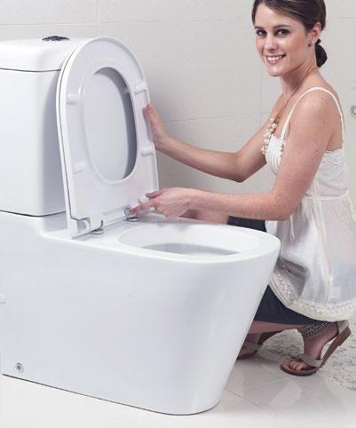 ORACLE BACK-TO-WALL TOILET SUITE Cleaning s a breeze with easy release press button removable seat. Press button to release seat.