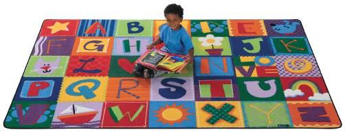 Carpets & Cushions 360cm (L) 240cm (W) Alphabet Blocks Giant Carpet It s never too early to start learning the A to Zs. This decorative rug provides a perfect, cosy space for playing and learning.