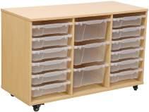 Each side measures 80(W) x 39(D) x 80(H) cm and features 3 wide shelves. Includes small castors (not illustrated).