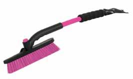 Pivoting snowbroom with dual action bristles, squeegee and ice chippers Separate frost and ice blades 2 SGK1371 NEWPRODUCT 30 Snowbrush Durable design with pink handle Aggressive scraper blade