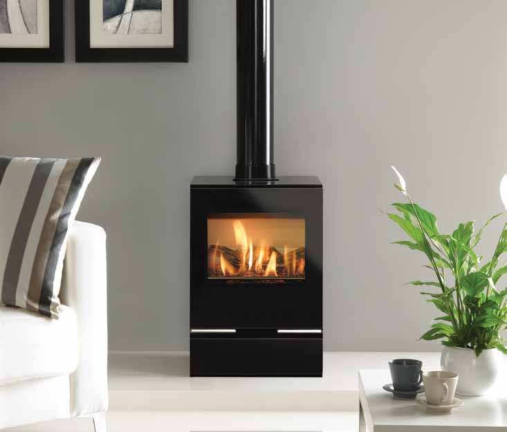 Gas Riva Vision Midi with Gloss Black flue pipe To view & download our complete range of brochures, simply scan this code or visit www.gazco.com Your Gazco stockist: 3.