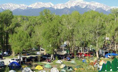 Chalk Creek Campground and RV Park Nathrop (south) Hosts: Joan and Harold Skinner Grassy and shady tent sites- some on Chalk Creek, Park model cabins, RV spaces with electric and full hookup.