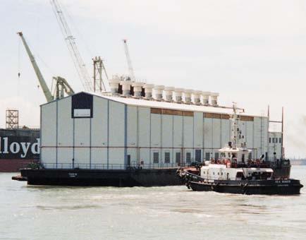 The floating baseload power plant was designed to burn heavy fuel oil as the main fuel, with light fuel oil as a standby fuel.