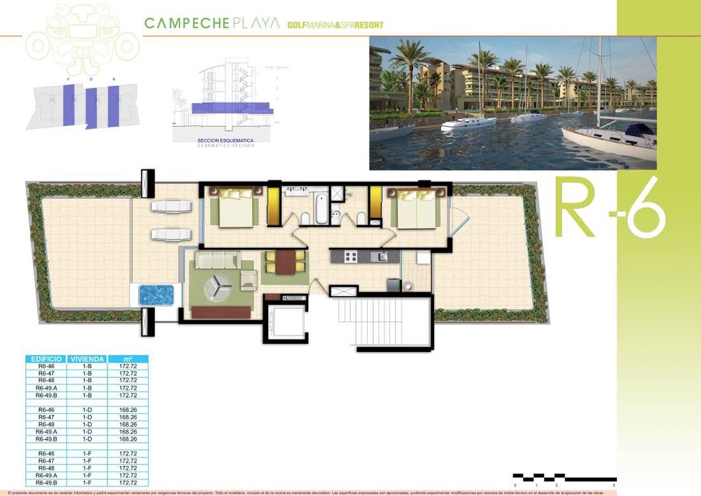 Example 2 Marina Residence Two bed, two bath, one reception, kitchen, double terrace, jacuzzi (approx.