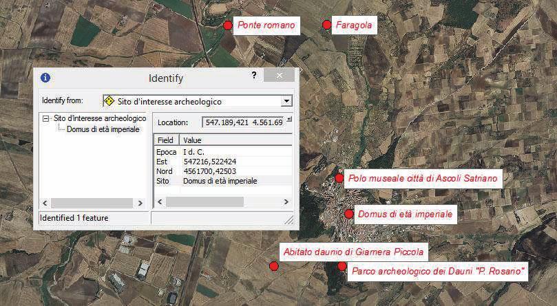 Some of the most important archaeological sites of the area of Ascoli Satriano were placed in a first draft of GIS as shown in Fig. 2.