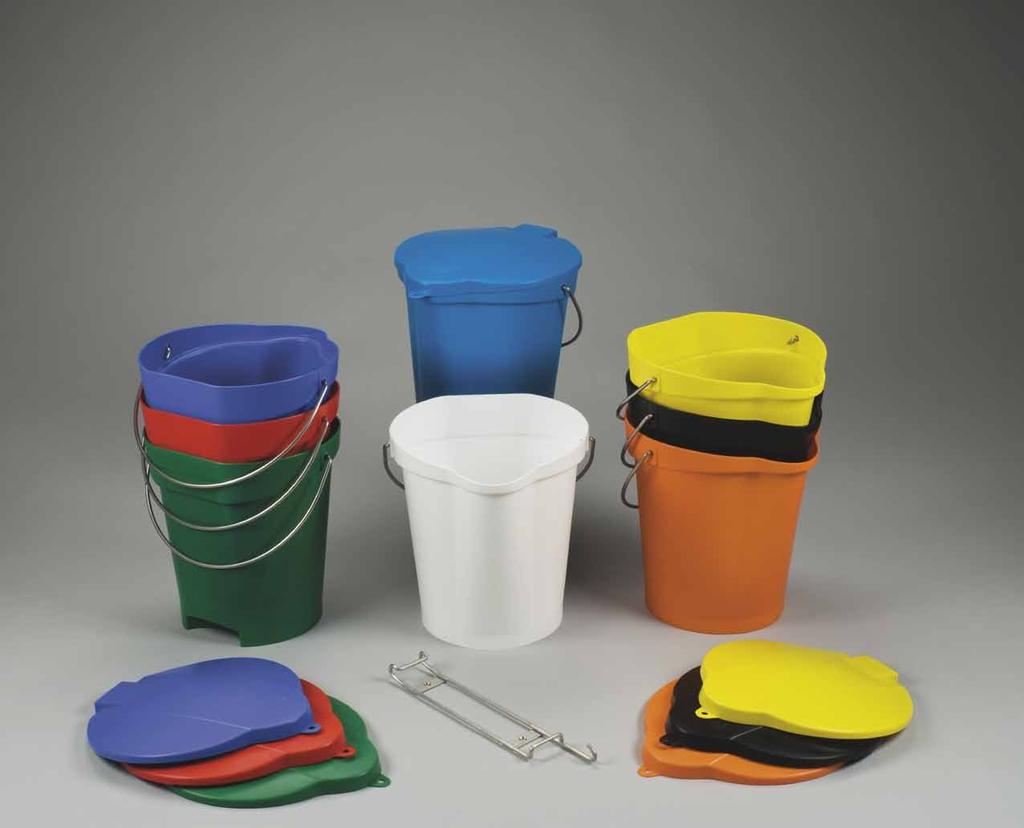 Pail, Lid and Mounting Bracket Whether moving, measuring or mixing, the threegallon pail from Vikan is designed for