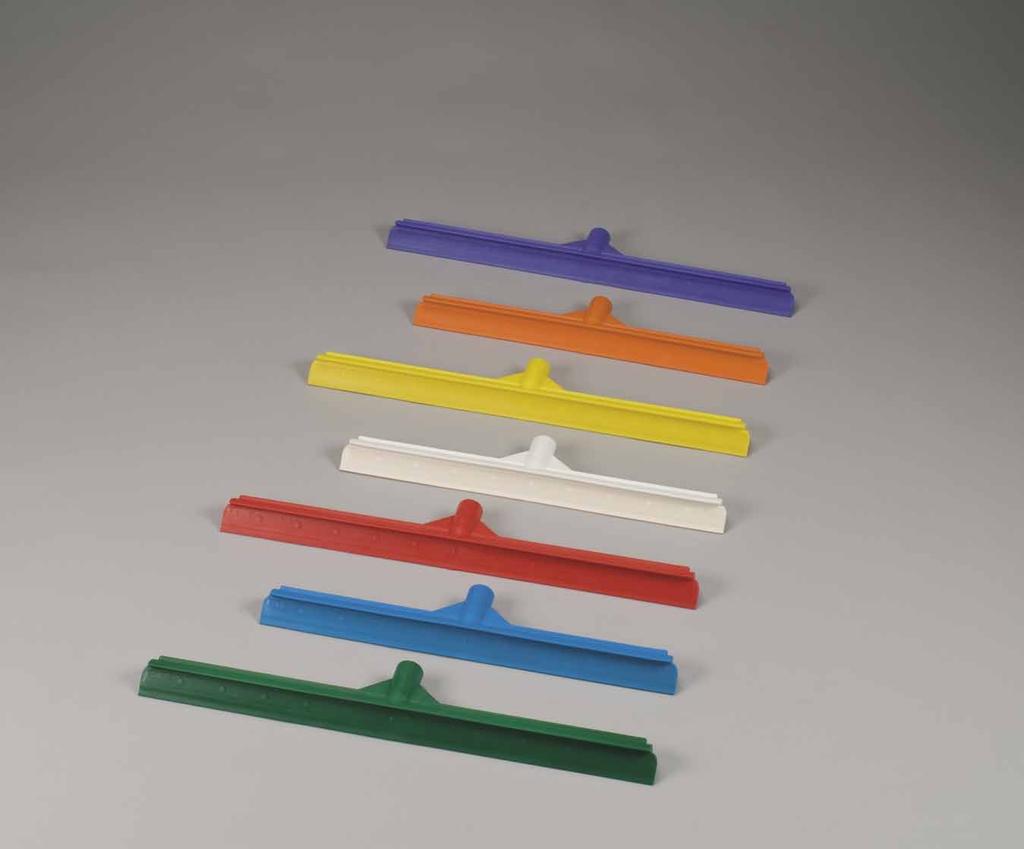 Ultra Hygiene Squeegees These single blade squeegees are molded in one piece with no seams or crevices for bacteria to hide.