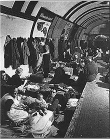 in the tube was at first looked down upon by the government because it was dangerous, and they worried that people would develop a Shelter mentality and never leave the tube stations to go on with