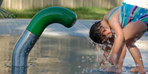 to and from the play area. Play pads with recirculation systems consume the least amount of water.