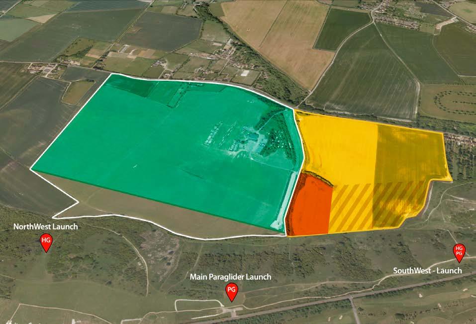 Green Area, Yellow Area and Orange Zone S LGC Field Boundary shown in white S/W Winch IMPORTAT OTE!