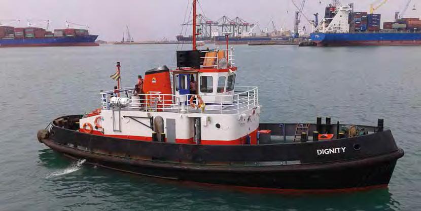 DIGNITY Call Sign: 5VDY2 Port of Registry: Lome, Togo MMSI No. N/A1 Registry no: 342 L / IMO No. 7340526 Built: 1973 UK Class/Type: Tug Length: 21.35m Beam: 6.40m Draft 2.