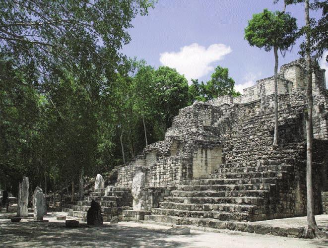 Calakmul is one of the Mayan cities with the largest number of stelas: until now 120 have been found. Calakmul, Structure IV. Calakmul, Structure VIII. Calakmul, stela.