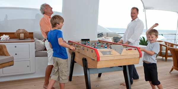 FAMILY FUN Each charter with Belle Aimée is carefully planned to cater to every member of the family, guaranteeing memories