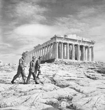 Left: Anzacs on the Acropolis of Athens,April 1941 (AWM 006795).