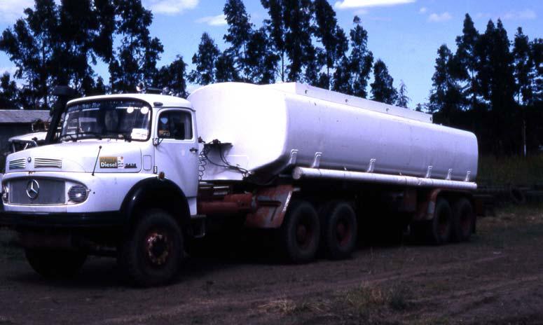 The ethanol can be delivered by truck to storage depots at or near the camps, or can be transported in steel or