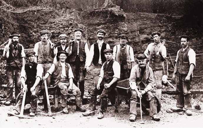 64 Quarry men. There were many quarries in the Sevenoaks district. These men produced gravel for road building.
