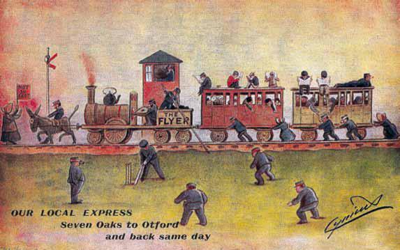65 A 19th-century satirical print about the railway. The date of this print is unknown, but it probably dates from the 1880s. The implication is that railway travel was slow and unreliable.