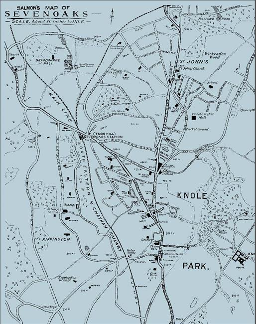 Entries Map 1 Sevenoaks in 1903, from Salmon s Guide to the town.