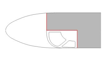 integrated fuel tanks within cabin Aft boundary