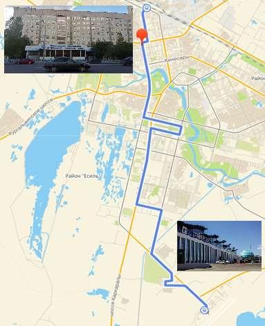 GETTING TO AMU SARYARKA BUILDING FROM THE AIRPORT А Airport Б Astana Medical University (Saryarka building) The route of the bus #12 At the airport you can take the bus #12 which will bring you to
