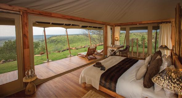 VIEWS FROM THE TOP SkySafari by Elewana offers a bespoke blend of luxuriant accommodations and incomparable game viewing opportunities via scenic flights in an executive-class aircraft.