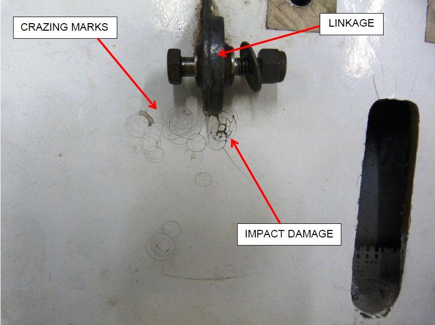 Figure 4: Damage to elevator lower surface 1.16.