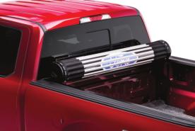 closed Rugged, leather-grained vinyl covering provides a classic pickup bed/tonneau cover look Optimized rear tailgate