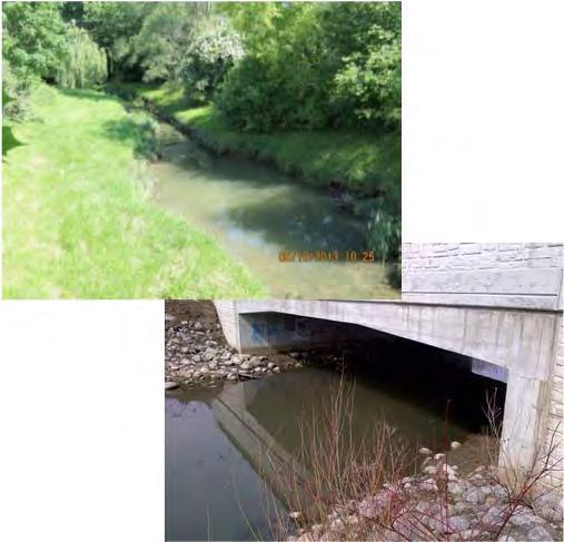 flow rates in the downstream sections of Krosno Creek