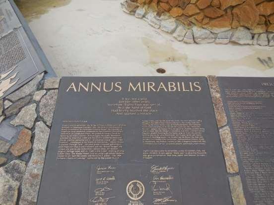 Annus Mirabilis plaque in Golden Heart Plaza: It was
