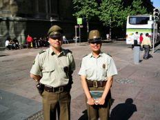 Security In Chile the Carabineros de Chile (Chilean Police) wear a green uniform. They are characterized by being an honest and clean institution, so that bribery is not a usual practice.